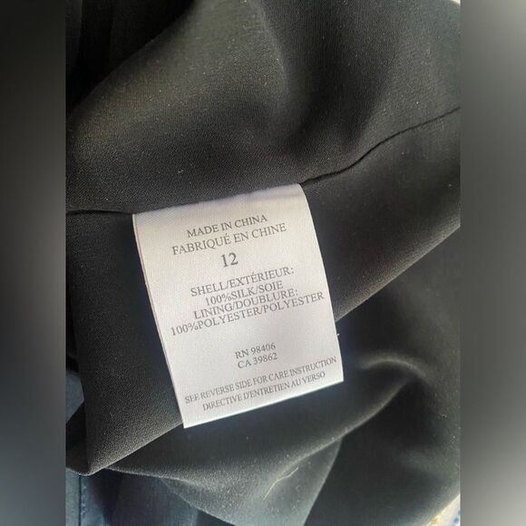 Theory Dress Size 12 100% Silk Black Layered Lined Chiffon Slip Sleeveless - Picture 7 of 10